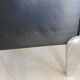 Vintage danish soren holst black leather 3 seater sofa with aluminium legs