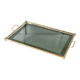 Doré Gold-Plated Bamboo Tray with Smoked Glass Insert – Hollywood Regency, 1960s
