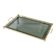 Doré Gold-Plated Bamboo Tray with Smoked Glass Insert – Hollywood Regency, 1960s