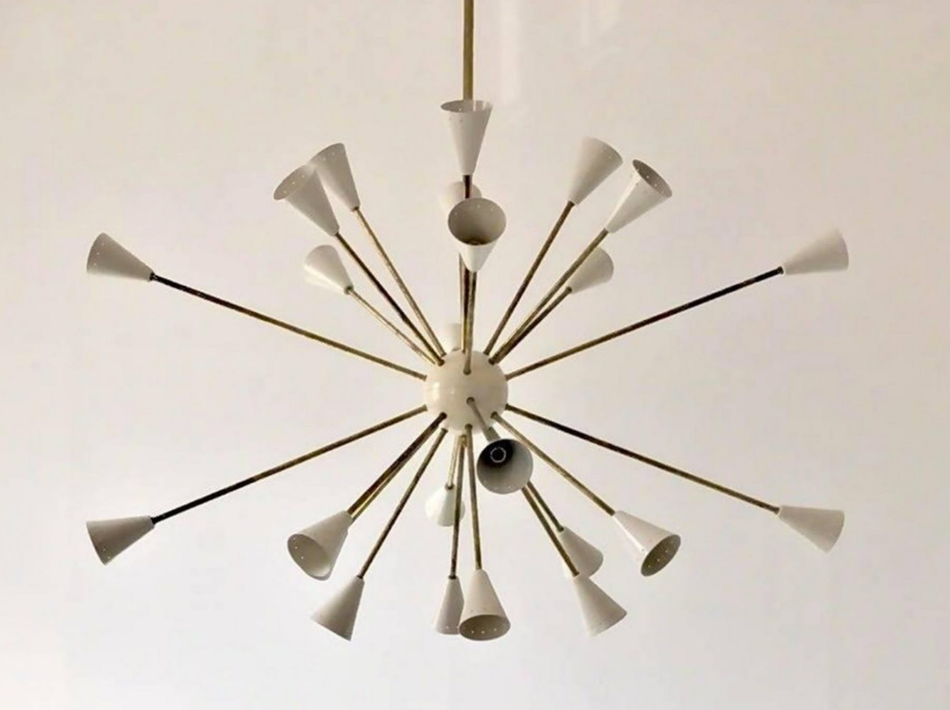 Sputnik brass chandelier 24 lights white color