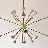 Sputnik brass chandelier 24 lights white color