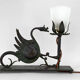 Wrought iron dragon table lamp, circa 1900