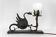 Lampe à poser au dragon en fer forgé, circa 1900