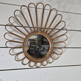 Rattan mirror from the 60s
