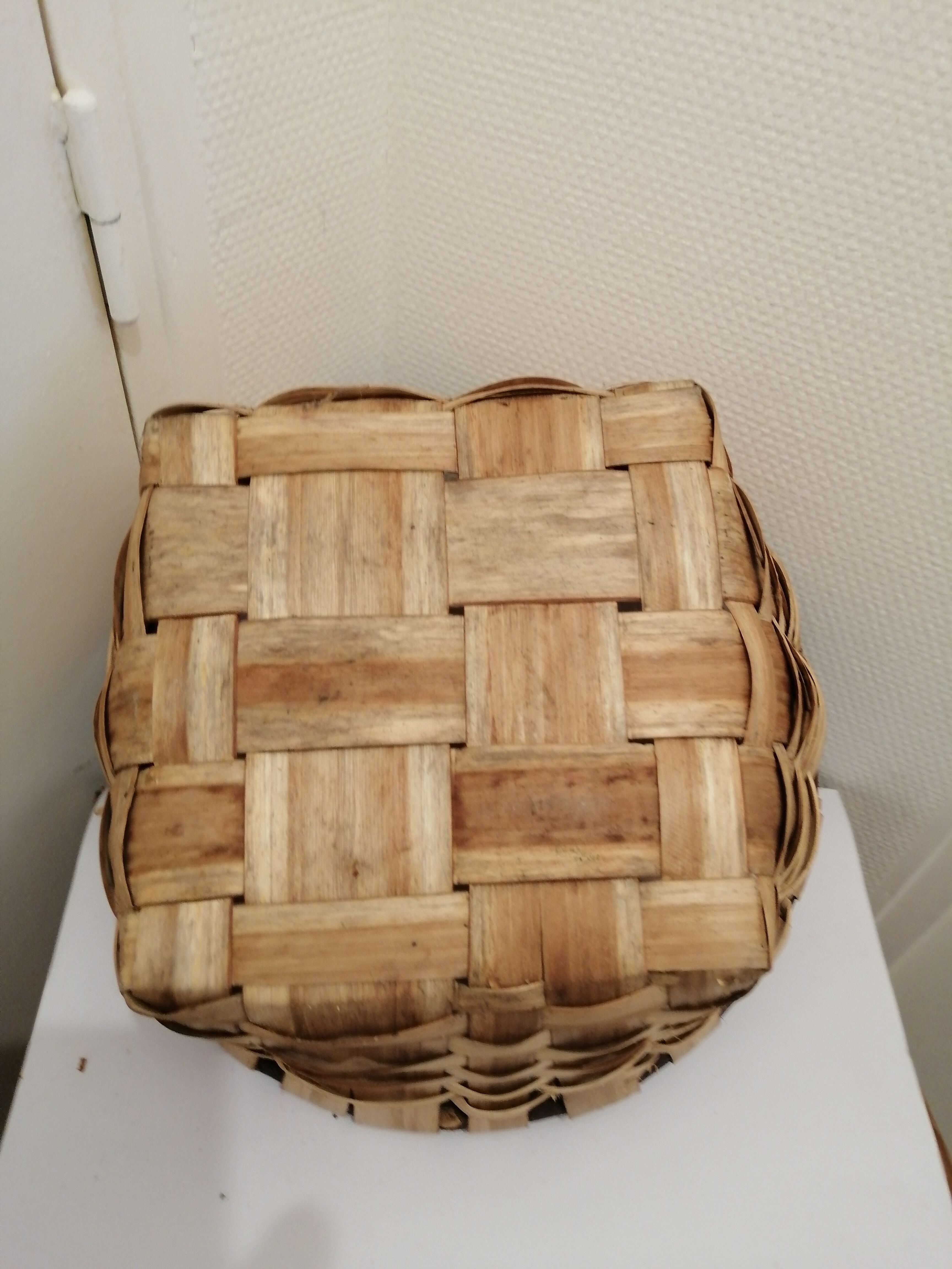 Vintage wooden basket for picking mushrooms