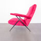 Velvet reclining armchair 1950