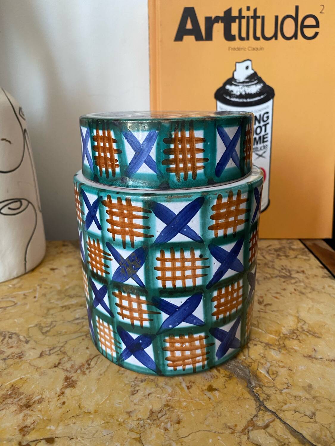 Robert Picault de Vallauris ceramic lidded pot