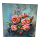 Oil on canvas painting of a bouquet of roses signed Paumier.