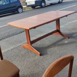 Teak central extension table circa 1960
