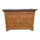 Restoration period commode in walnut burl and black marble – 19th century