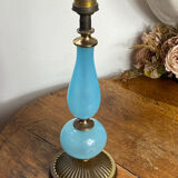 Blue opaline lamp and brass