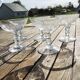 5 Antique Champagne Glasses in Gadrooned Glass