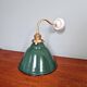 Brass wall light with green enamelled sheet metal, Mid-Century