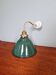 Brass wall light with green enamelled sheet metal, Mid-Century