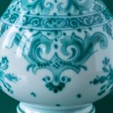 Hand-painted ceramic table lamp Royal Delft Delvert blue-green, 1970.