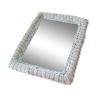 Rectangular mirror in vintage woven wicker rattan