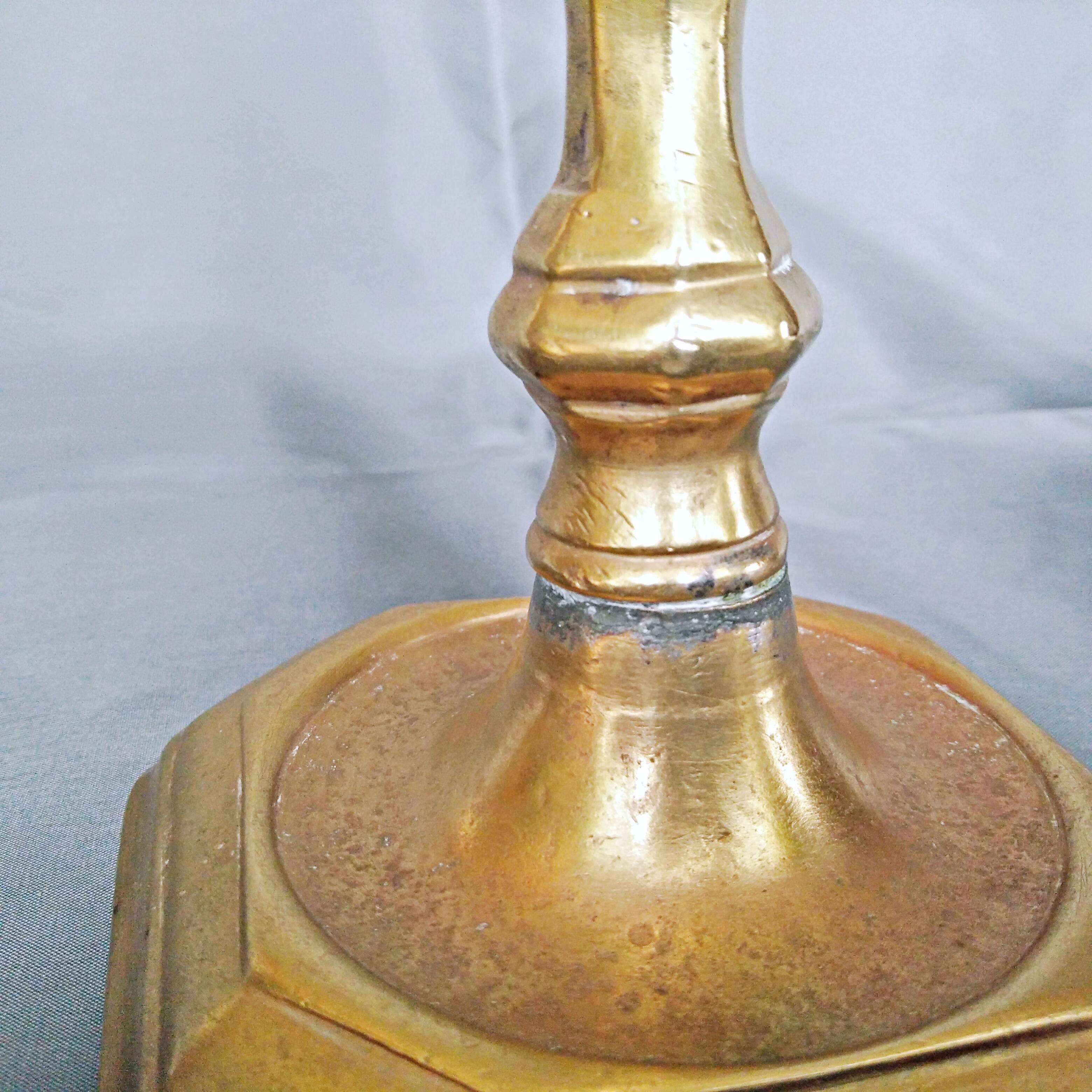Gilt bronze candlestick with pierced bin 17th century