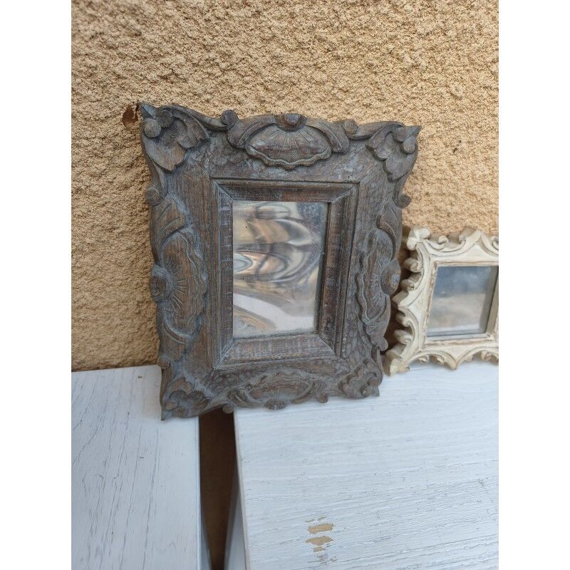 Set of 5 cerused wood mirrors