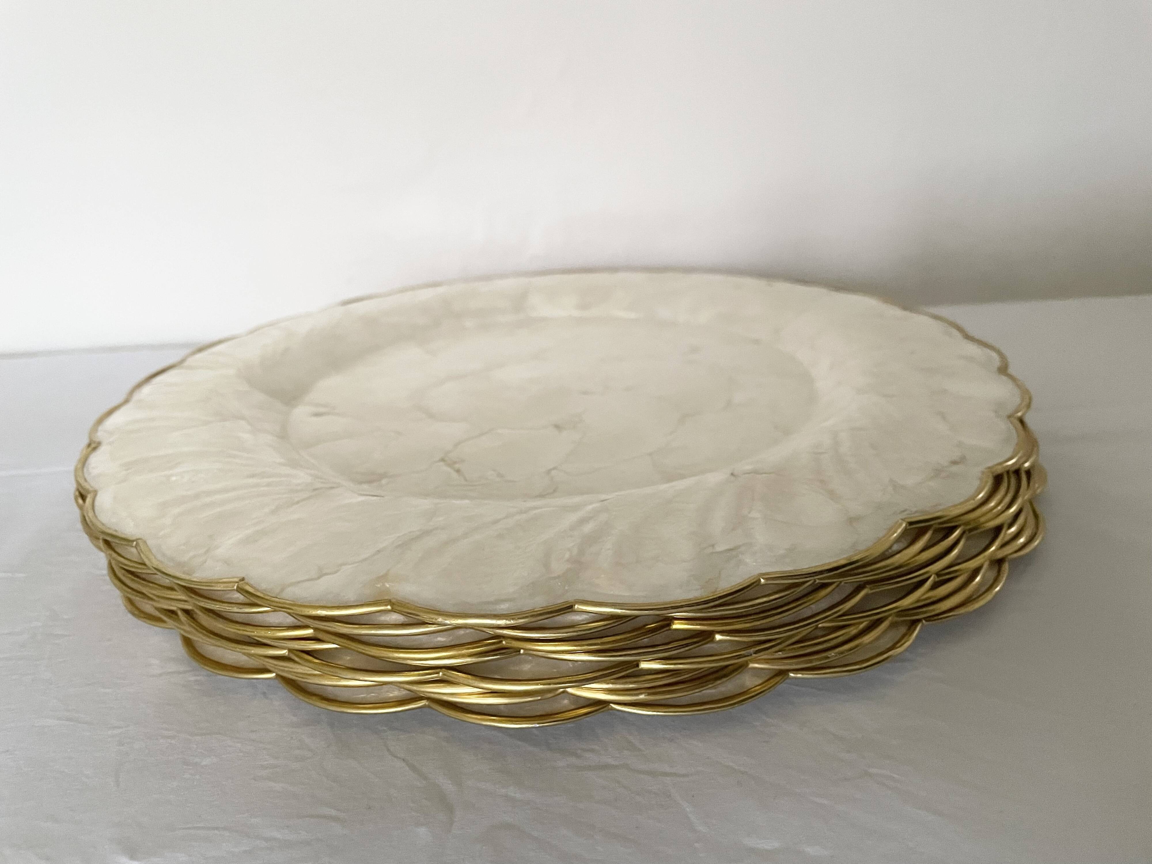 Mother-of-pearl and brass plates