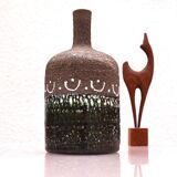 Scandinavian mid-century modern brutalist pottery vases by Hellström for Nittsjö, Sweden, set of 2