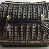 Old Bressan basket in blackened rattan