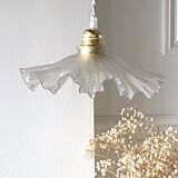 Ruffled glass pendant light