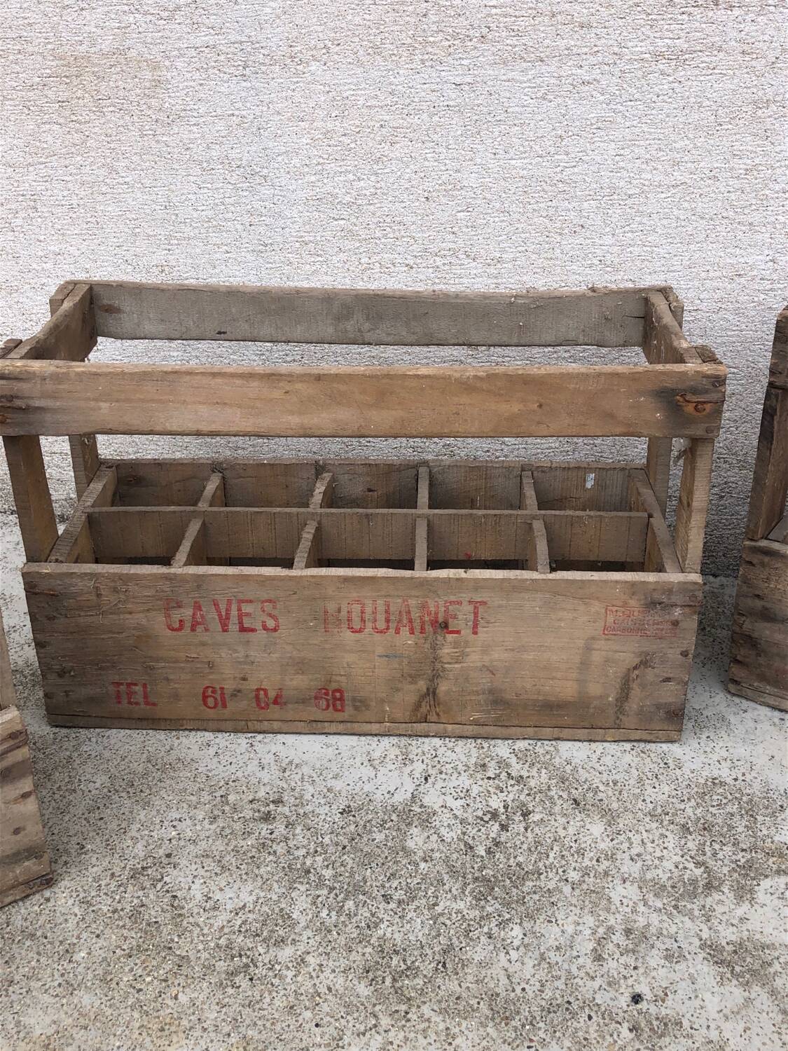 Lot of 4 vintage old wooden bottle racks
