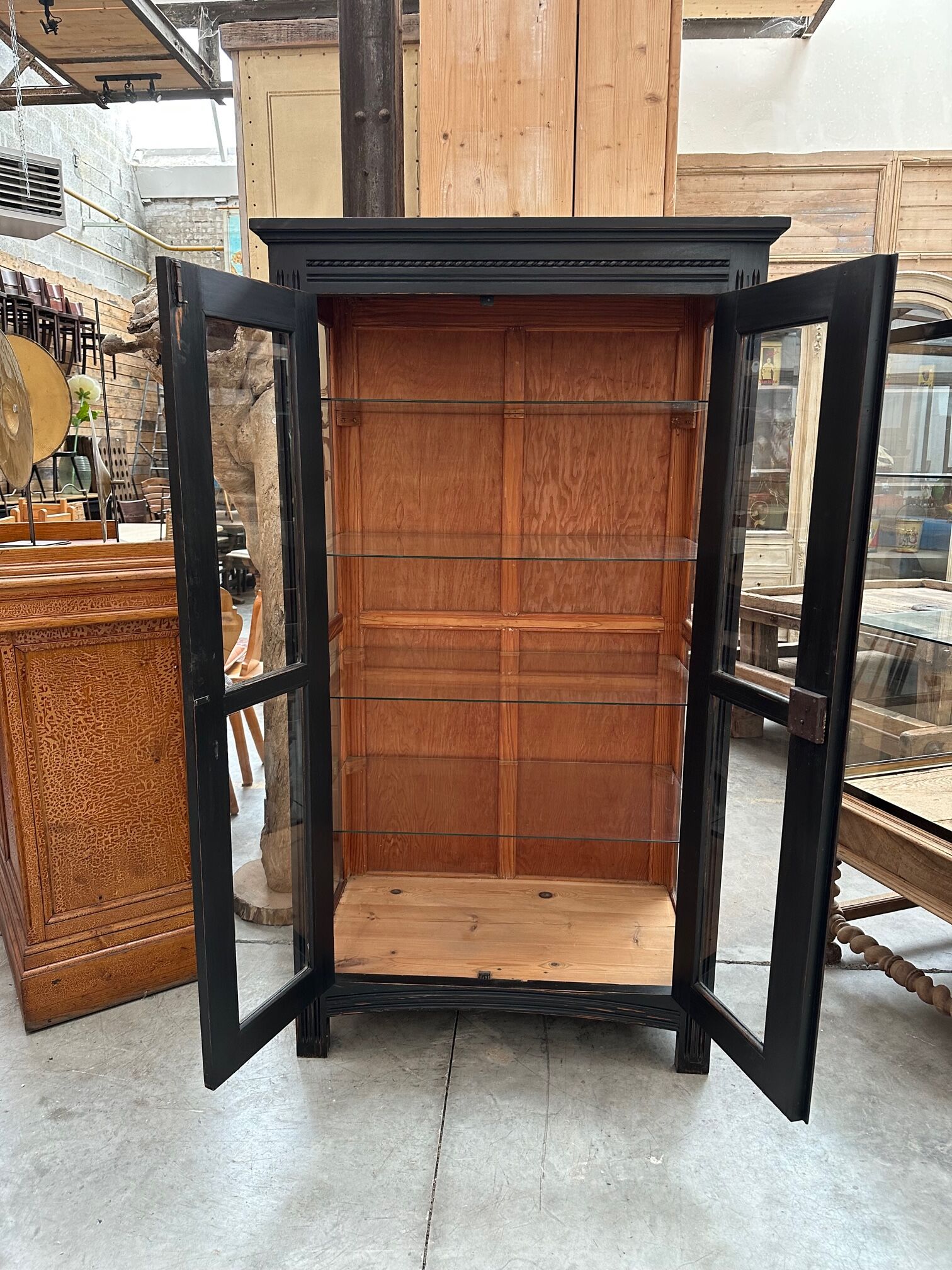 Patinated showcase early twentieth century