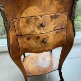 Louis XV inlaid curved bedside table
