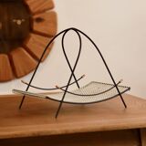 Mid-century perforated metal basket