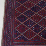 Afghan gazak geometric pattern rug 116x113cm