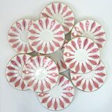 10 white ceramic coffee cups - Digoin 9604 France - vintage 50s