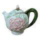 Antique ceramic teapot with floral design Fg