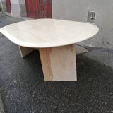 Vintage oval travertine coffee table