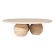 Contemporary Round Travertine Coffee Table, Italy