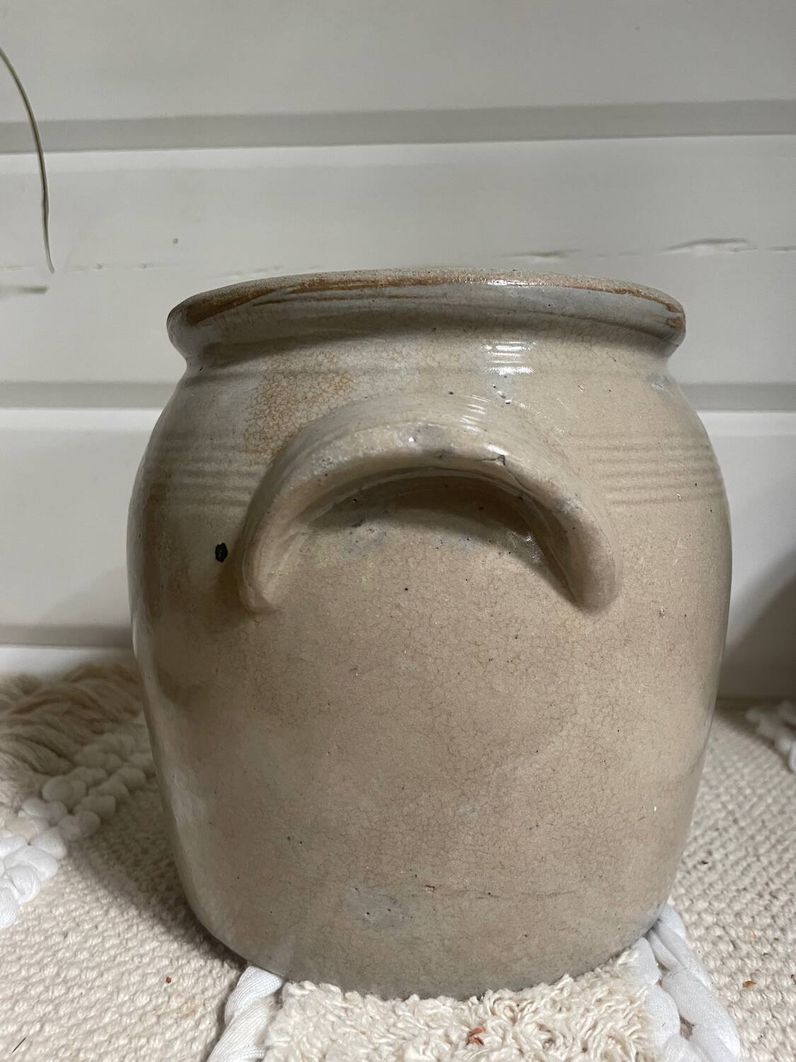 Glazed stoneware pot