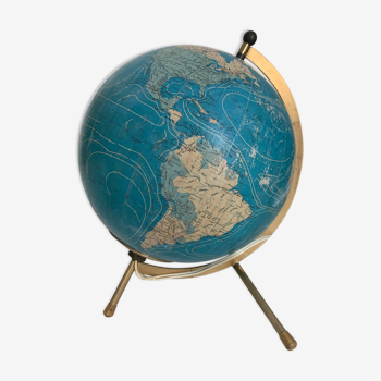 Globe vintage 1974 terrestre verre Taride - 29 cm