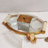 Vintage oval mirror tray