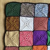 Plaid crochet , couverture vintage 90X120