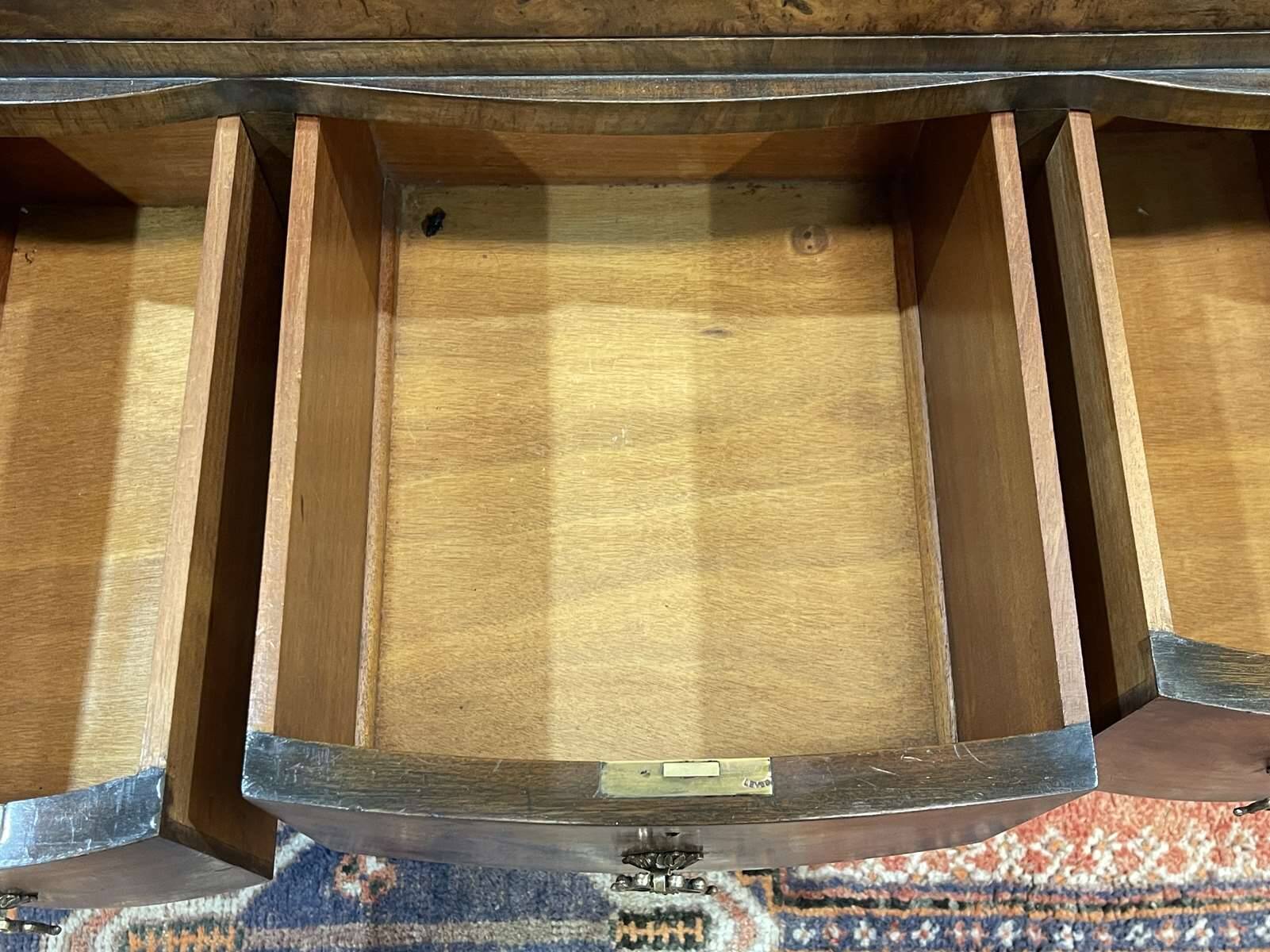 1930s English walnut back desk