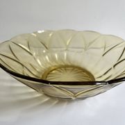 Yellow glass salad bowl