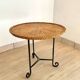 1950s side table with straw marquetry