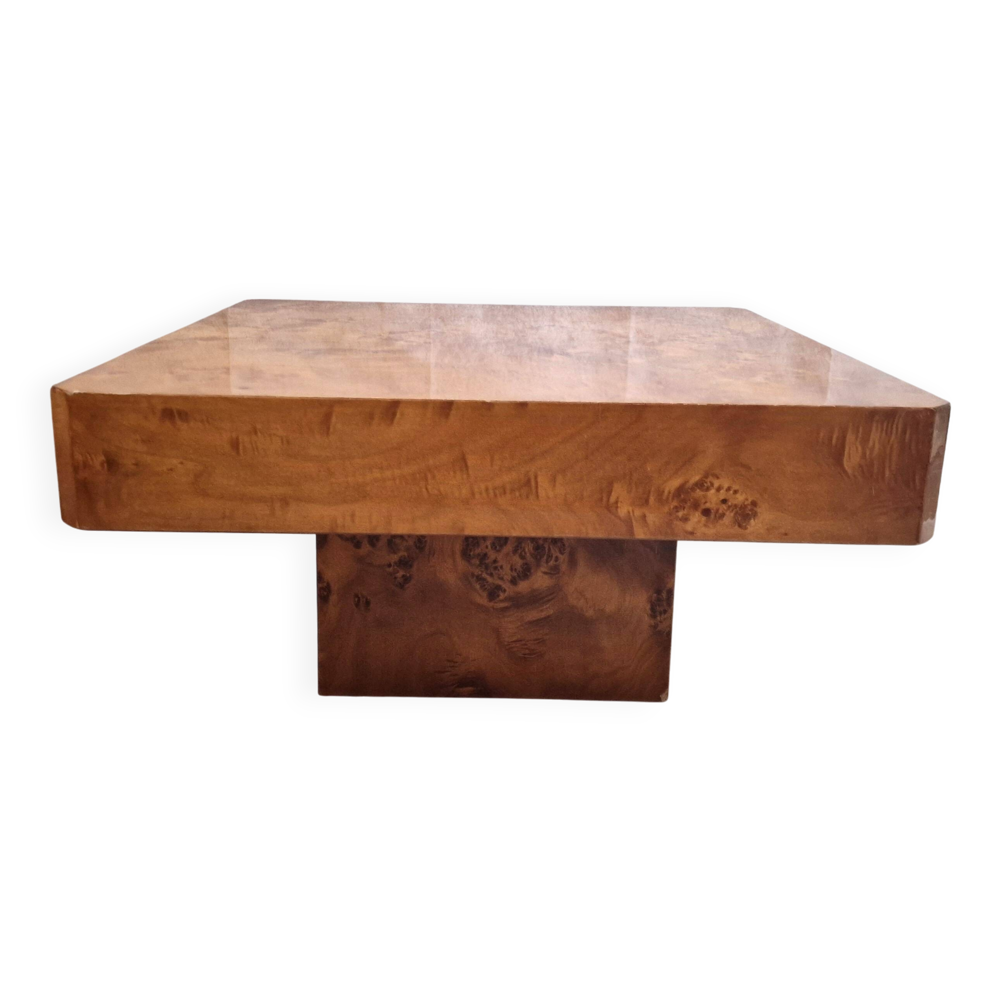 square elm burl coffee table