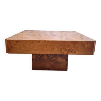table basse carrée en loupe d'orme