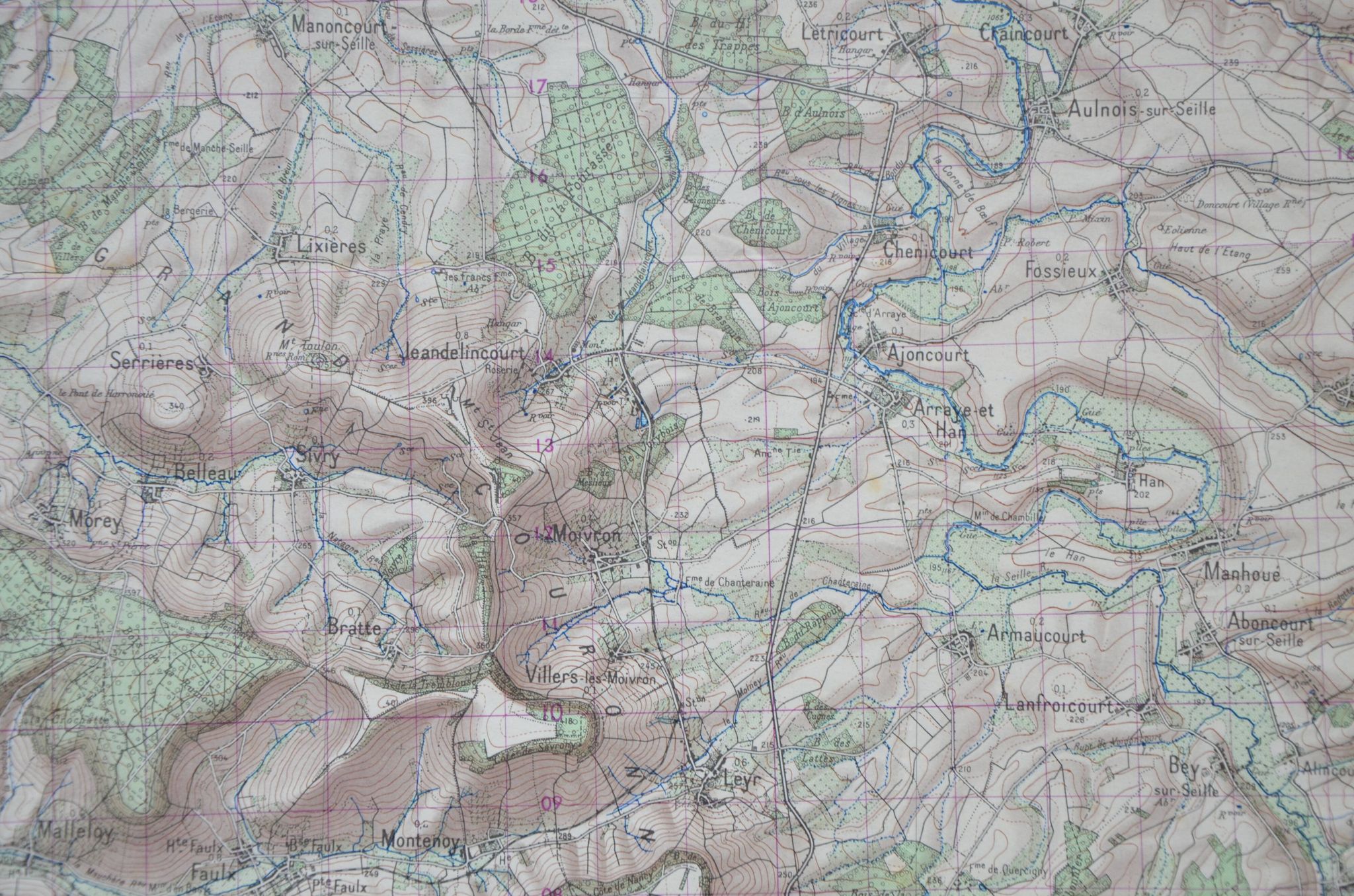 Vintage map of Nomeny