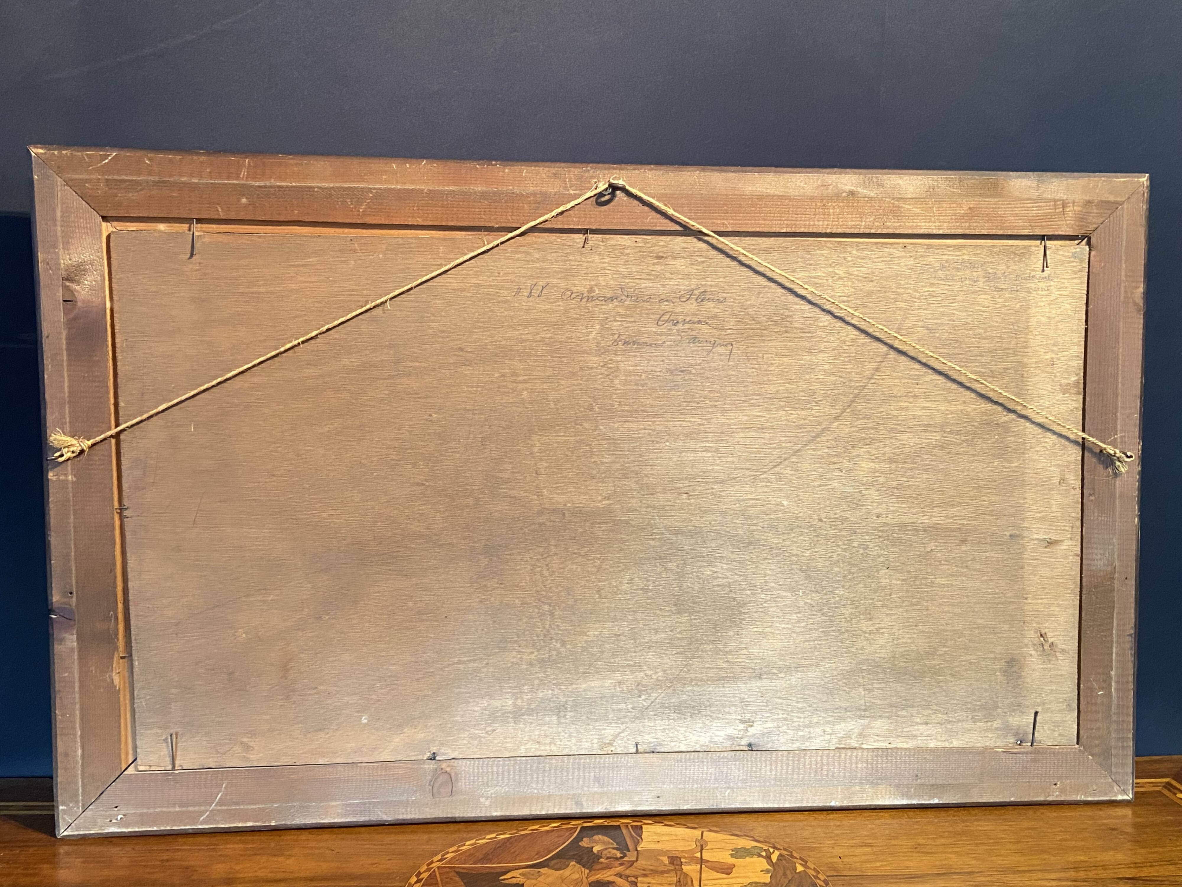 Landscape painting view from the village of Les Angles, Gard, Avignon, Hurard 1887-1956