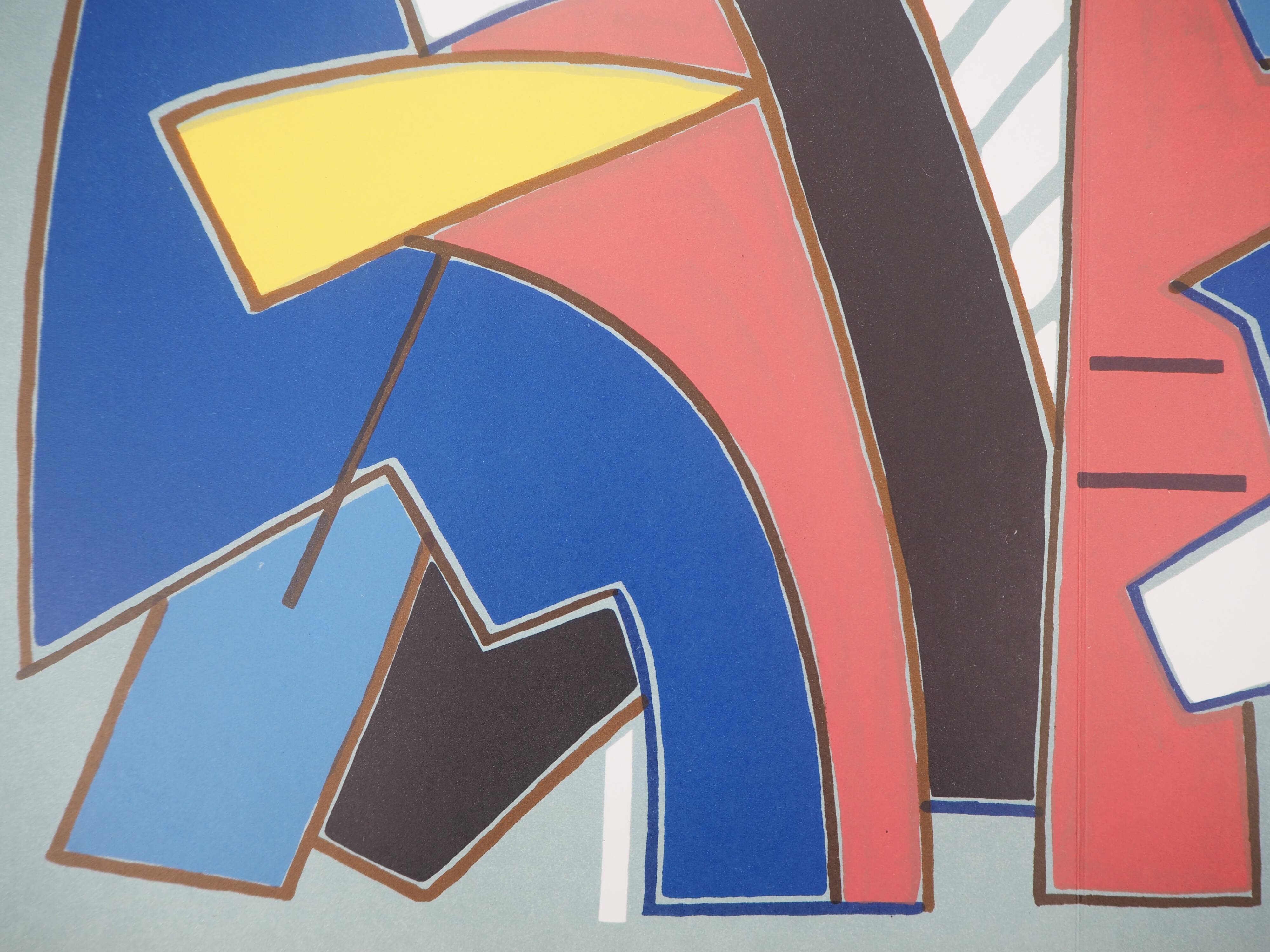 Alberto magnelli: blue composition - original lithograph