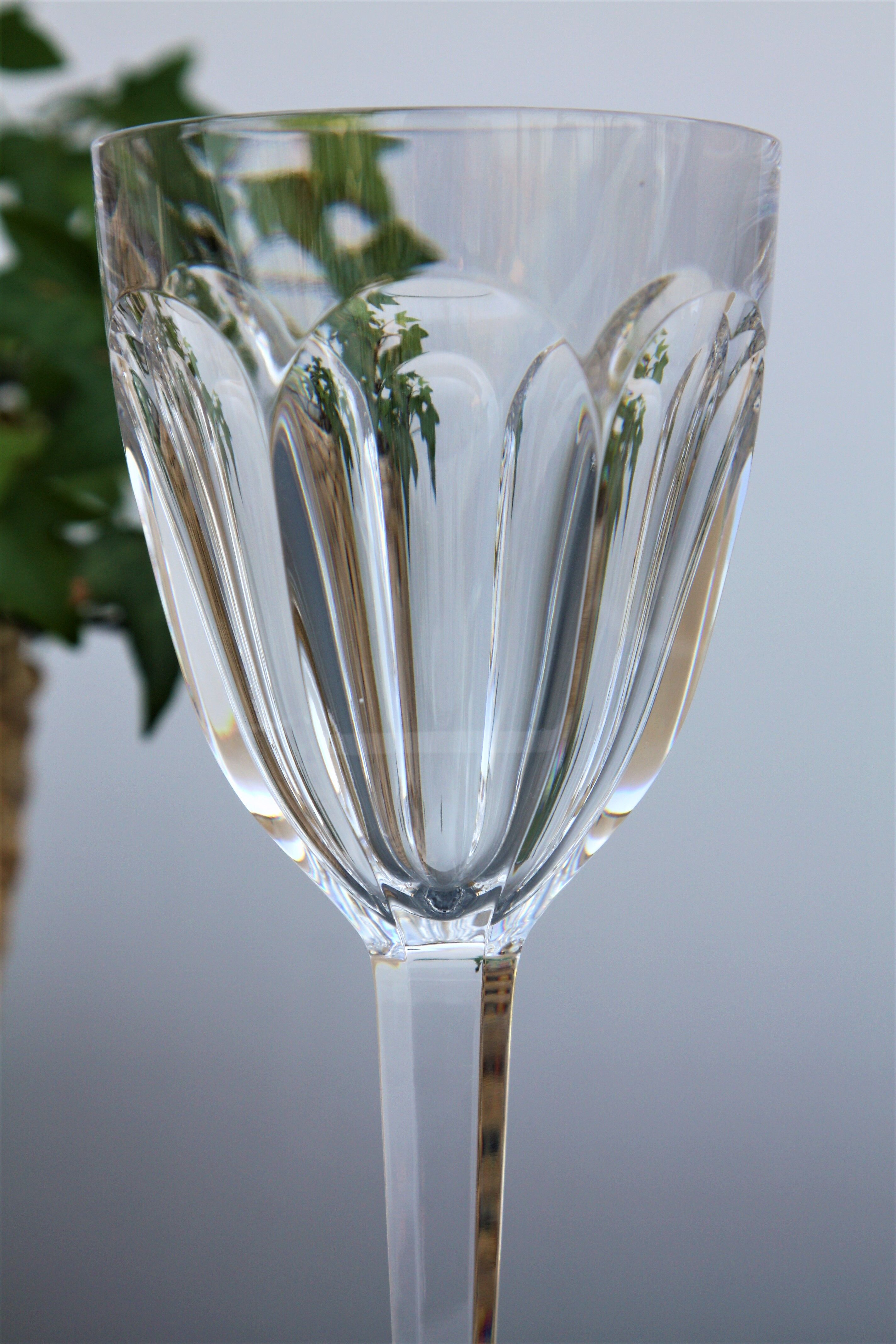 Pair of Baccarat crystal water glasses model Compiègne