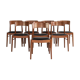 Midcentury Danish set of 8 dining chairs in teak by Henning Kjaernulf for Korup Stolefabrik