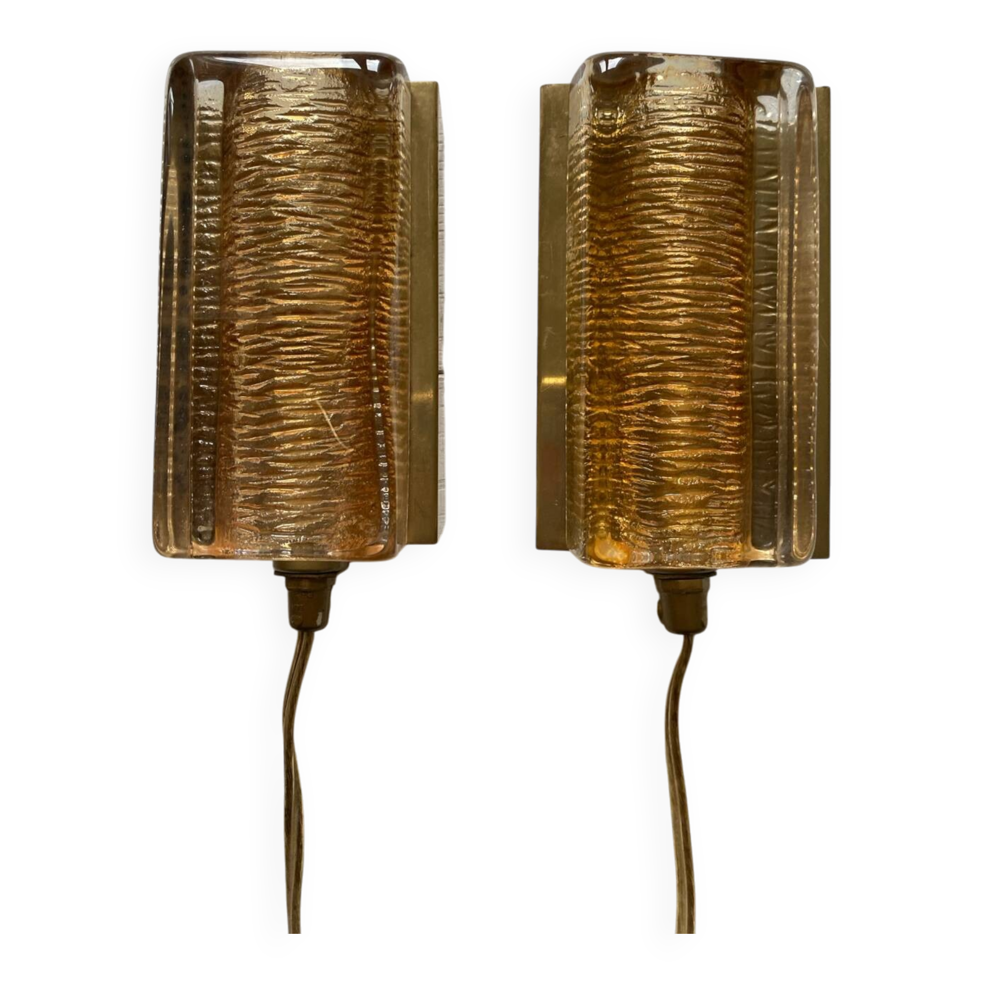 Scandinavian pressed glass wall lights